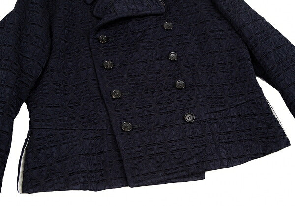 COMME des GARCONS Geometric Weave Double Jacket Navy Size S