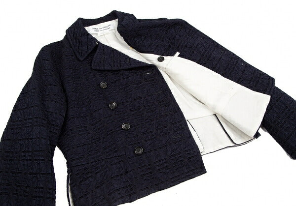 COMME des GARCONS Geometric Weave Double Jacket Navy Size S