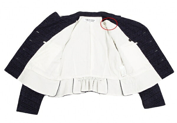 COMME des GARCONS Geometric Weave Double Jacket Navy Size S