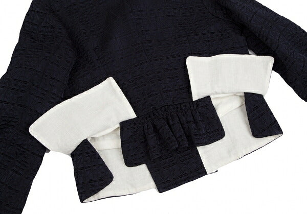 COMME des GARCONS Geometric Weave Double Jacket Navy Size S