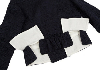 COMME des GARCONS Geometric Weave Double Jacket Navy Size S
