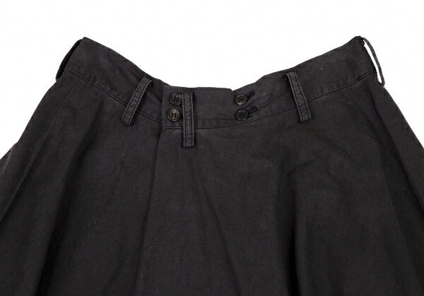 Y's Dyed Cotton Layered Flare Half Wrap Skirt Gray Size 1