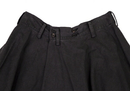 Y's Dyed Cotton Layered Flare Half Wrap Skirt Gray Size 1