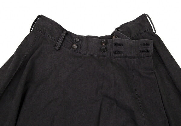 Y's Dyed Cotton Layered Flare Half Wrap Skirt Gray Size 1