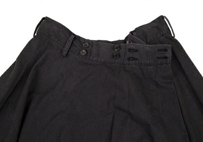 Y's Dyed Cotton Layered Flare Half Wrap Skirt Gray Size 1