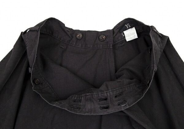 Y's Dyed Cotton Layered Flare Half Wrap Skirt Gray Size 1