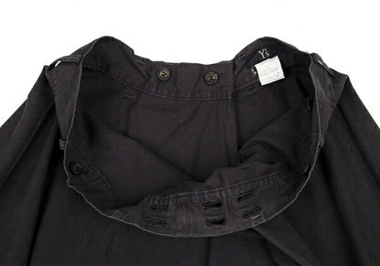 Y's Dyed Cotton Layered Flare Half Wrap Skirt Gray Size 1