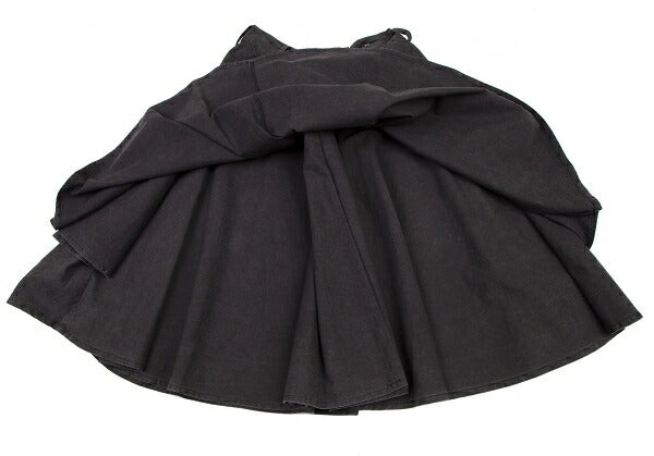 Y's Dyed Cotton Layered Flare Half Wrap Skirt Gray Size 1