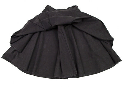 Y's Dyed Cotton Layered Flare Half Wrap Skirt Gray Size 1