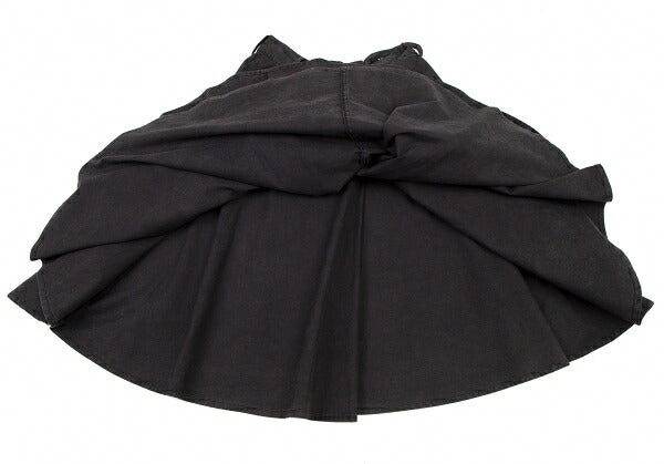 Y's Dyed Cotton Layered Flare Half Wrap Skirt Gray Size 1