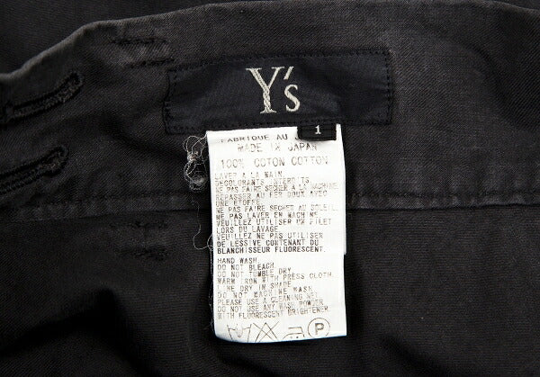 Y's Dyed Cotton Layered Flare Half Wrap Skirt Gray Size 1