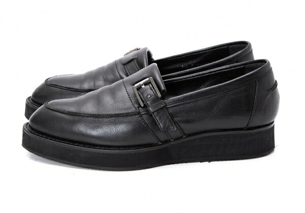 Yohji Yamamoto NOIR Belted Leather Loafers Black Size 23CM