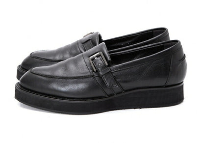 Yohji Yamamoto NOIR Belted Leather Loafers Black Size 23CM