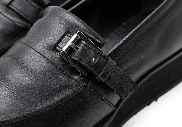 Yohji Yamamoto NOIR Belted Leather Loafers Black Size 23CM