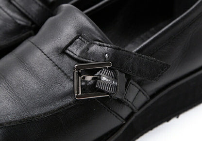 Yohji Yamamoto NOIR Belted Leather Loafers Black Size 23CM