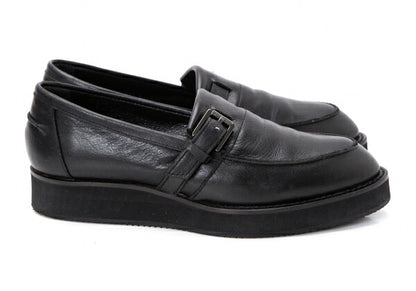 Yohji Yamamoto NOIR Belted Leather Loafers Black Size 23CM