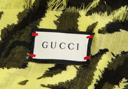 GUCCI ARLI ALISCANS Zebra Cotton Scarf