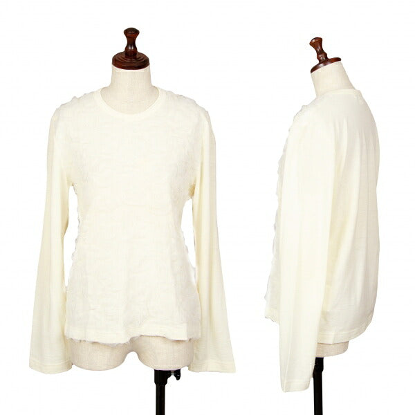 COMME des GARCONS Frill Mesh Knit Sweater Cream Size M