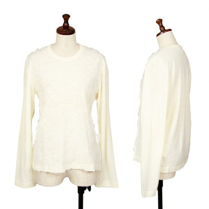 COMME des GARCONS Frill Mesh Knit Sweater Cream Size M
