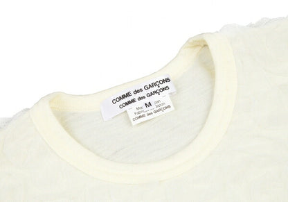 COMME des GARCONS Frill Mesh Knit Sweater Cream Size M