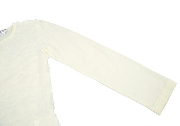 COMME des GARCONS Frill Mesh Knit Sweater Cream Size M