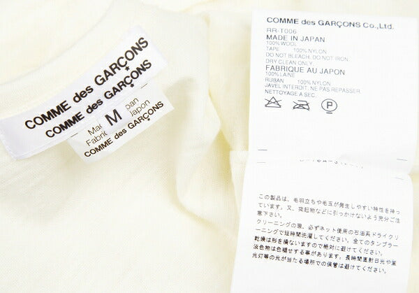 COMME des GARCONS Frill Mesh Knit Sweater Cream Size M