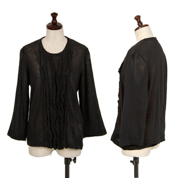 COMME des GARCONS Front Tucked Frill Sweater Black Size M