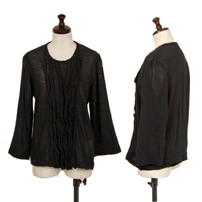 COMME des GARCONS Front Tucked Frill Sweater Black Size M
