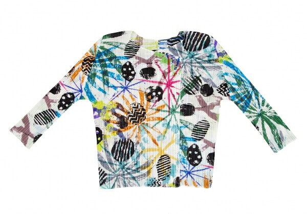 PLEATS PLEASE 16SS Graphic Print Cardigan White Size 3