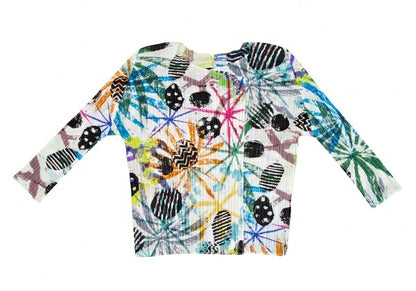 PLEATS PLEASE 16SS Graphic Print Cardigan White Size 3