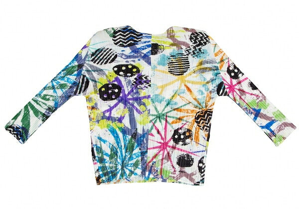 PLEATS PLEASE 16SS Graphic Print Cardigan White Size 3