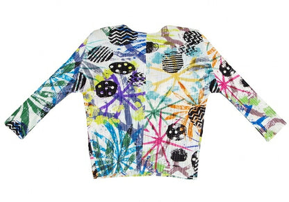 PLEATS PLEASE 16SS Graphic Print Cardigan White Size 3