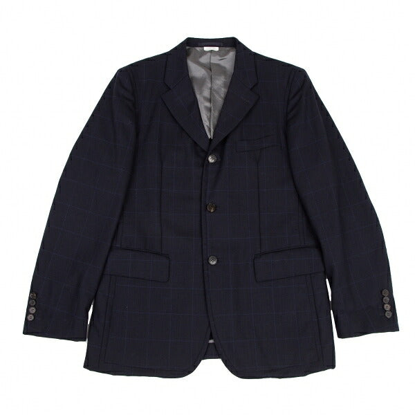 COMME des GARCONS HOMME DEUX Windowpane Jacket Navy Size M