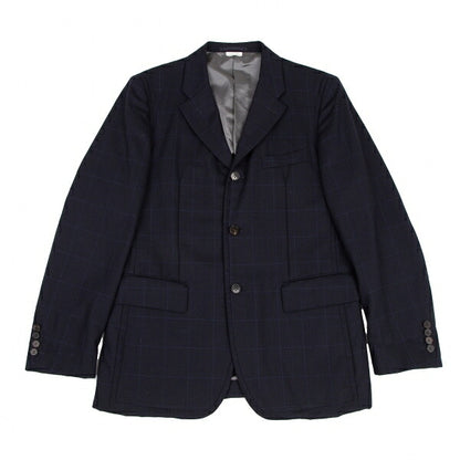 COMME des GARCONS HOMME DEUX Windowpane Jacket Navy Size M