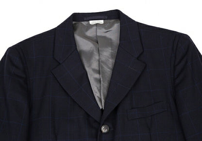COMME des GARCONS HOMME DEUX Windowpane Jacket Navy Size M