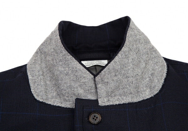 COMME des GARCONS HOMME DEUX Windowpane Jacket Navy Size M