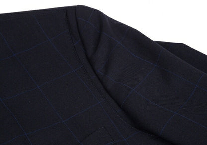 COMME des GARCONS HOMME DEUX Windowpane Jacket Navy Size M