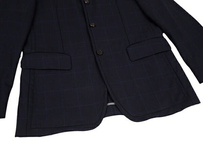 COMME des GARCONS HOMME DEUX Windowpane Jacket Navy Size M