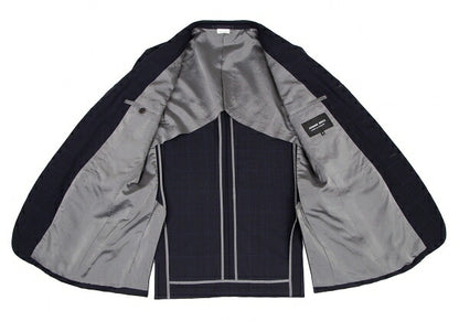 COMME des GARCONS HOMME DEUX Windowpane Jacket Navy Size M