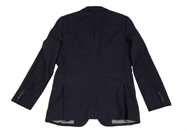 COMME des GARCONS HOMME DEUX Windowpane Jacket Navy Size M