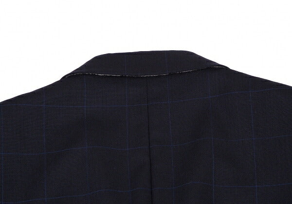 COMME des GARCONS HOMME DEUX Windowpane Jacket Navy Size M