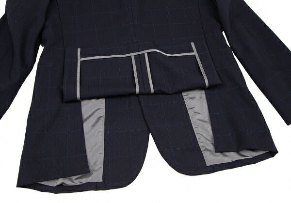 COMME des GARCONS HOMME DEUX Windowpane Jacket Navy Size M
