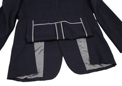 COMME des GARCONS HOMME DEUX Windowpane Jacket Navy Size M