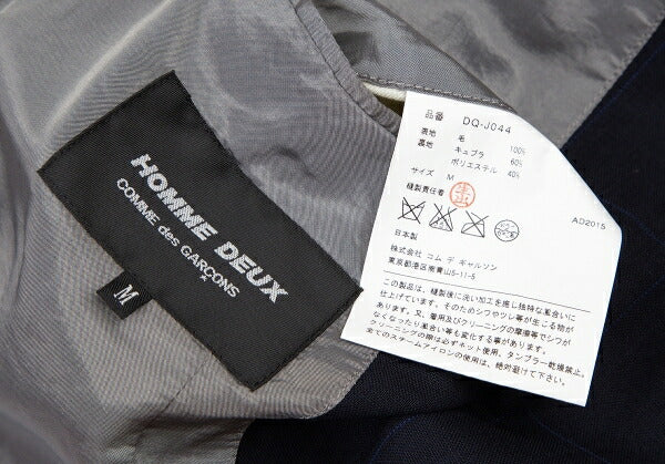 COMME des GARCONS HOMME DEUX Windowpane Jacket Navy Size M