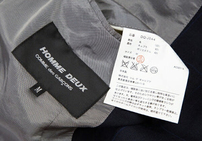 COMME des GARCONS HOMME DEUX Windowpane Jacket Navy Size M