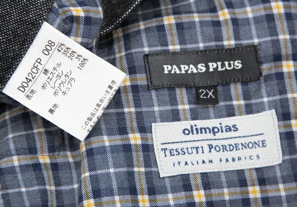 Papas Stretch Oxford Italian Fabric Pants Navy Size 2X