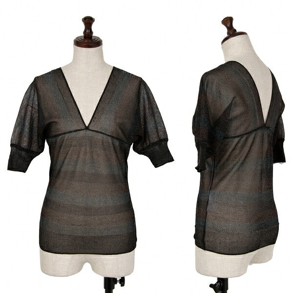 ISSEY MIYAKE Sheer Glitter Knit Sweater Black Size 2