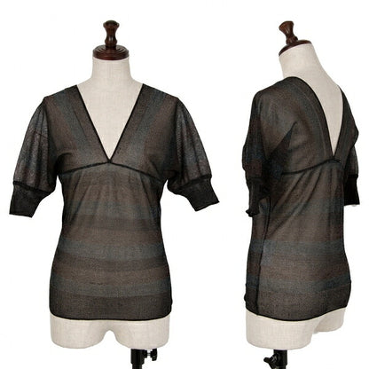 ISSEY MIYAKE Sheer Glitter Knit Sweater Black Size 2
