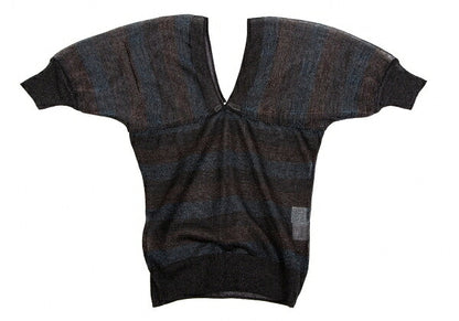 ISSEY MIYAKE Sheer Glitter Knit Sweater Black Size 2