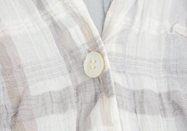 ISSEY MIYAKE Check Panel Linen Cotton Vest White/Gray Size 2